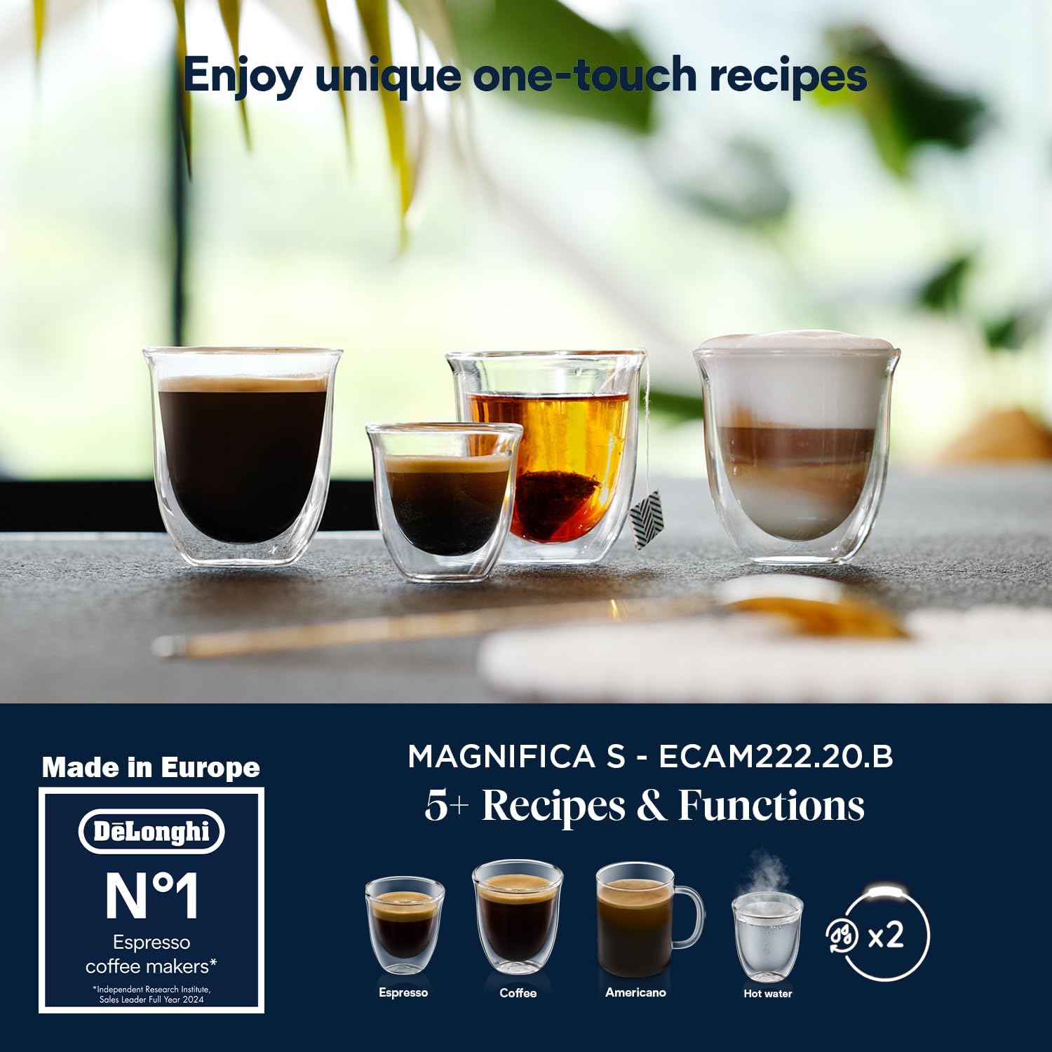 اسپرسوساز تمام اتوماتیک دلونگی مگنیفیکا مدل ECAM 222.20.B