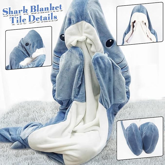 پتو کوسه DDMY مدلXL Blue Flannel Shark Blanket