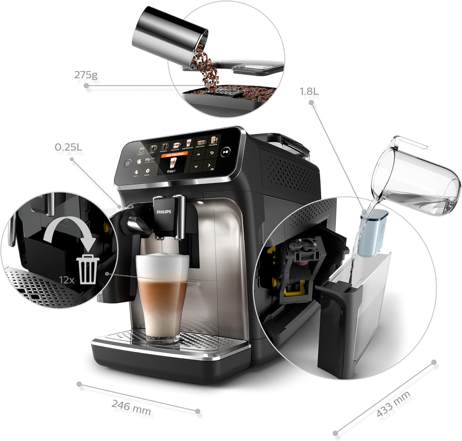 دستگاه اسپرسوساز تمام اتوماتیک فیلیپس سری 5500 مدل EP5547/90