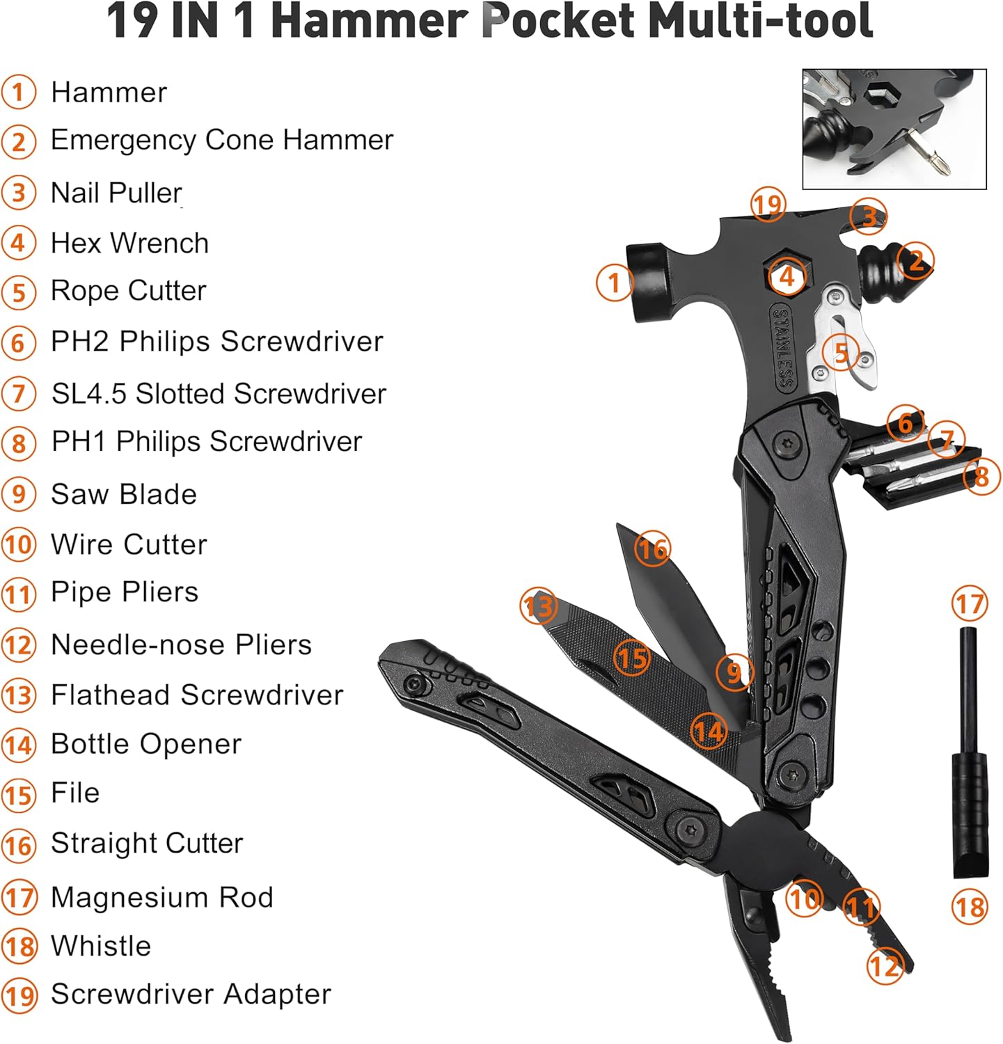 کیت ابزار چندکاره اسنو فلیک به‌همراه چکش چندمنظوره