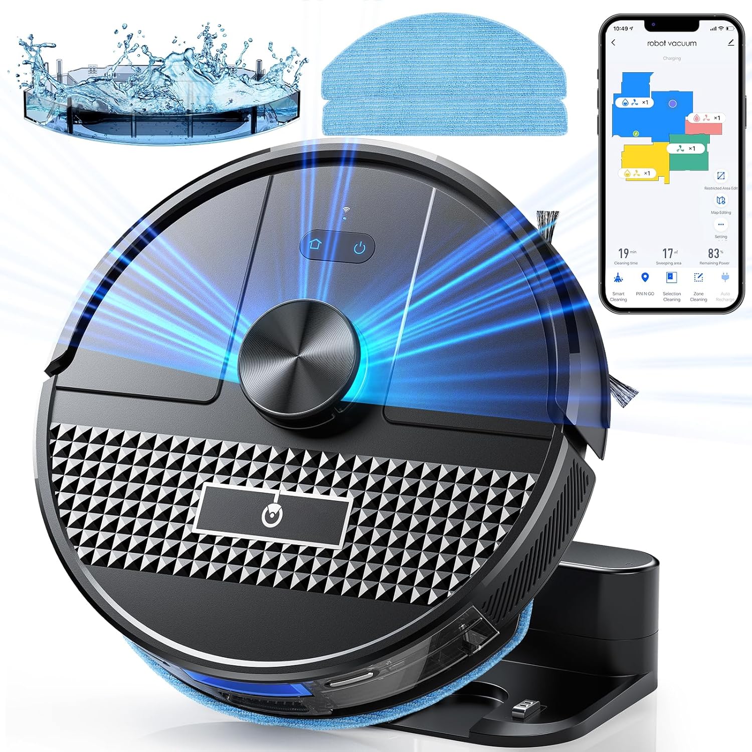 جاروبرقی رباتیک GEATEE با مکش ۴۵۰۰Pa و ناوبری هوشمند