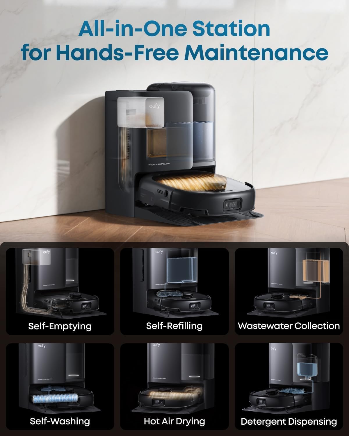 جاروبرقی رباتیک و زمین‌شوی هوشمند eufy با فناوری HydroJet