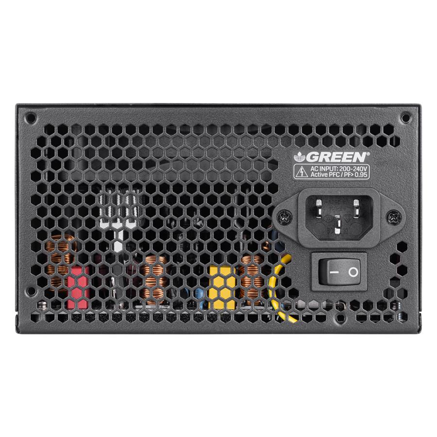 منبع تغذیه کامپیوتر گرین مدل Green GP600A-ECO D Bronze 80 Plus توان 600 وات