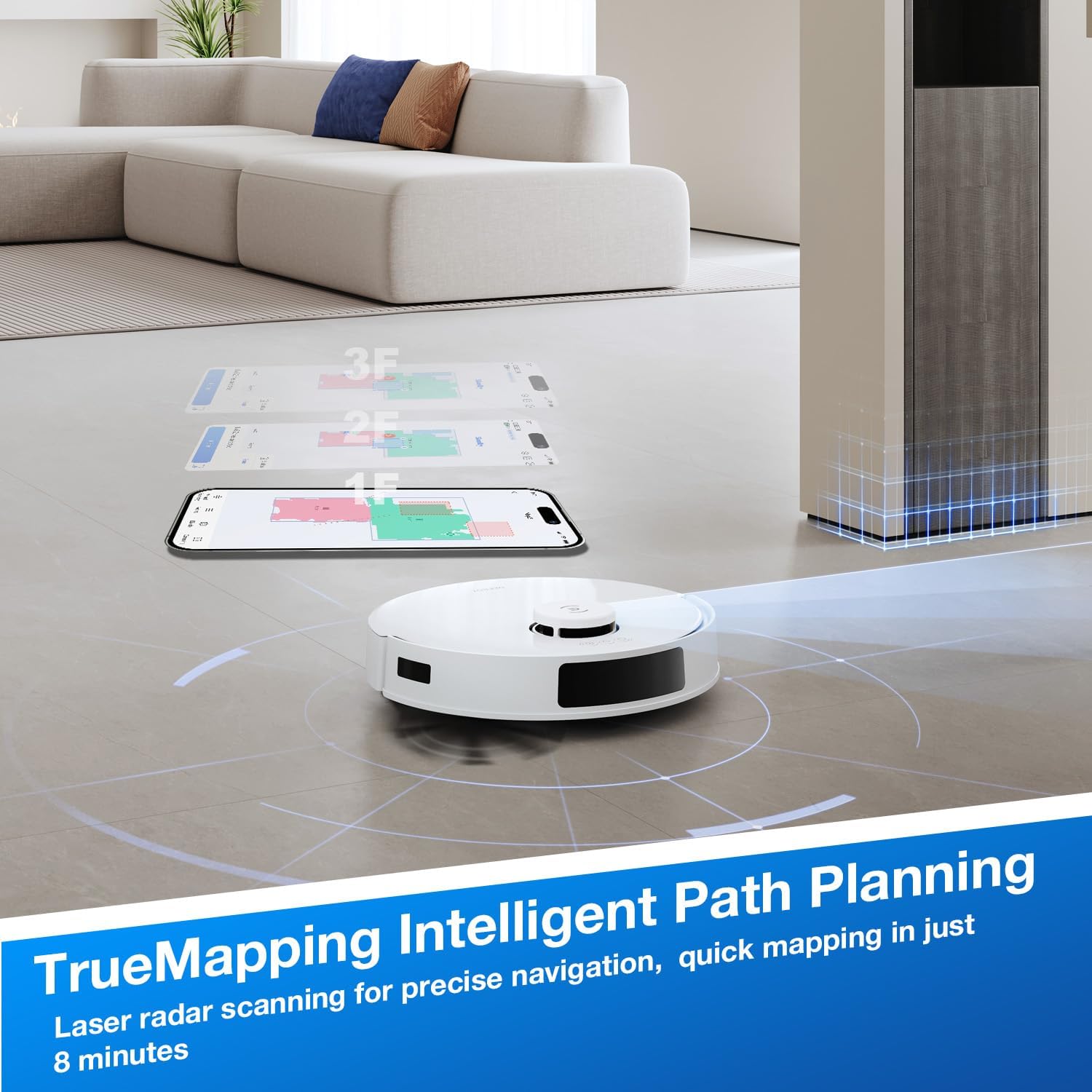 جاروبرقی رباتیک هوشمند ECOVACS N20 با مکش قوی