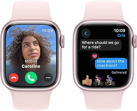 ساعت هوشمند اپل سری 9 بند Pink Aluminium Case with Pink Sport Band سایز 41 میلی متری