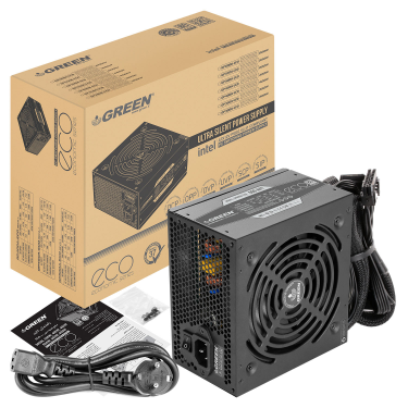 منبع تغذیه کامپیوتر گرین مدل GP600A-ECO Rev3.1 80 Plus توان 600 وات