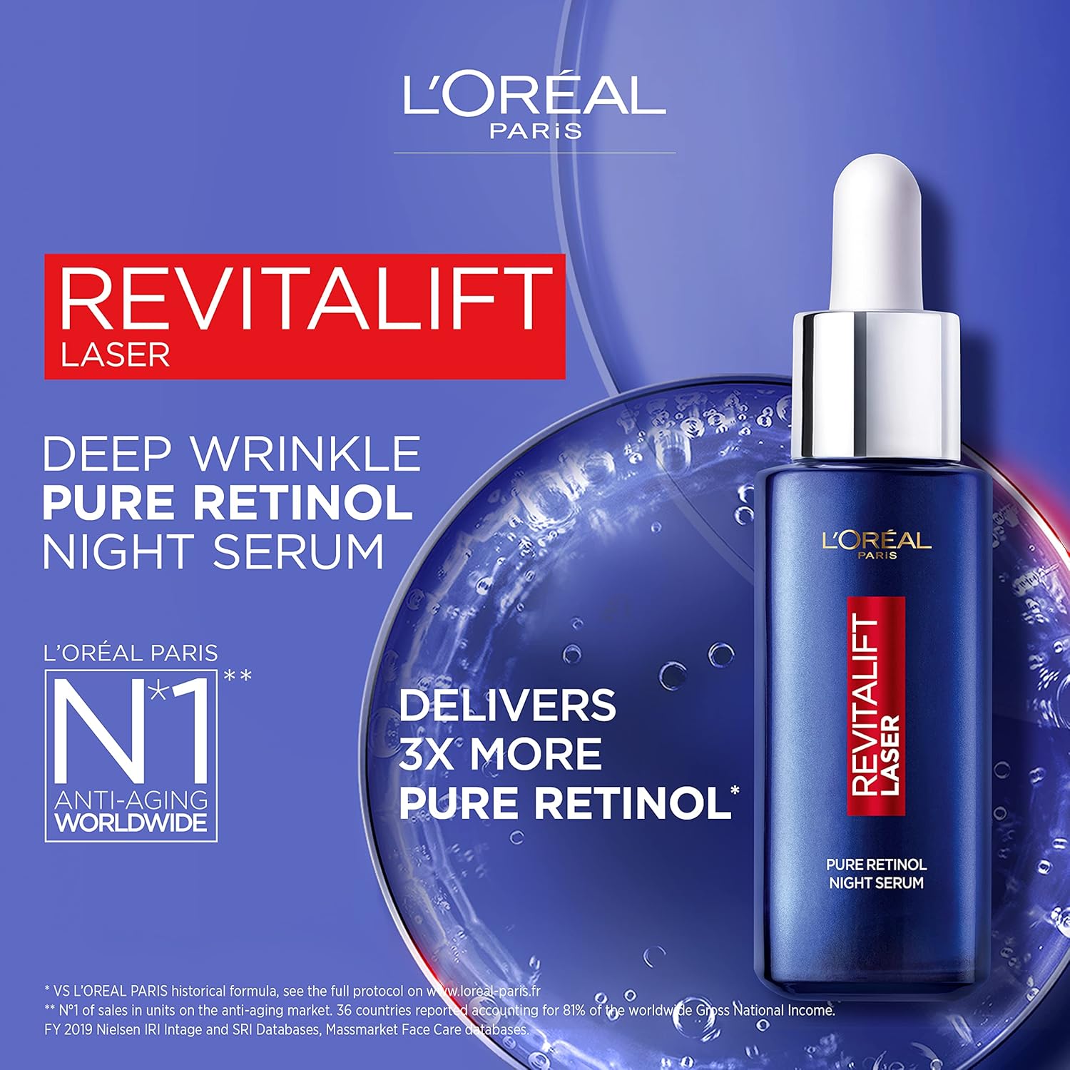 سرم صورت شبانه L’Oréal Paris 30ml رتینول خالص