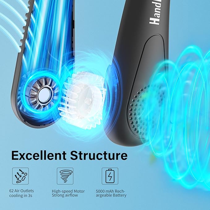 پنکه گردنی شارژی HandFan  مدل 5000mAh