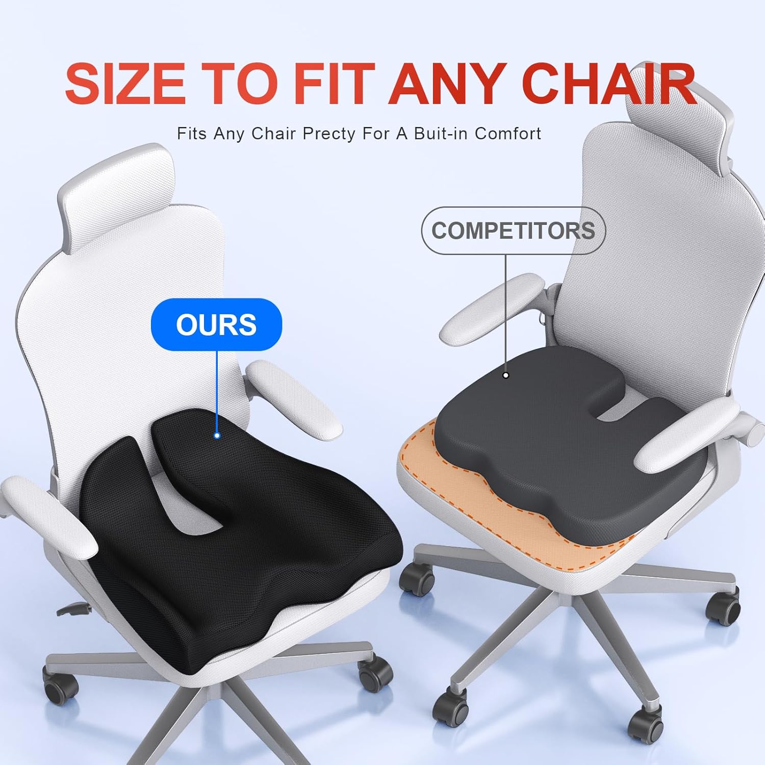 کوسن صندلی اداری Benazcap مدل ‎BE-Chair Cushions 2023YT Butt Pillow