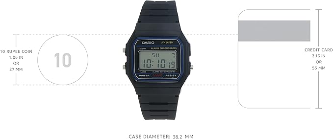 ساعت مچی مردانه کاسیو مدل F-91W-1DG (D002)