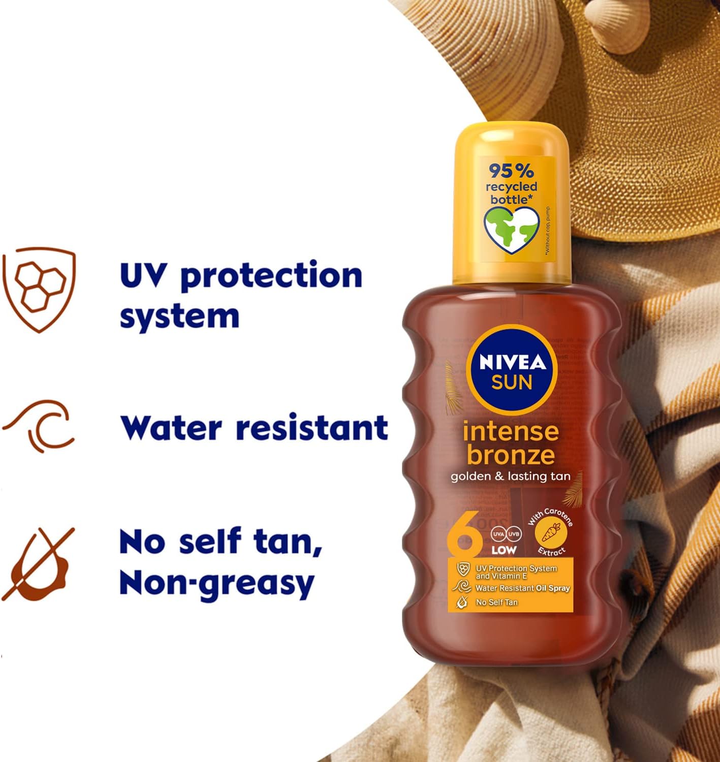 اسپری روغن برنزه کننده NIVEA SUN حجم 200ml