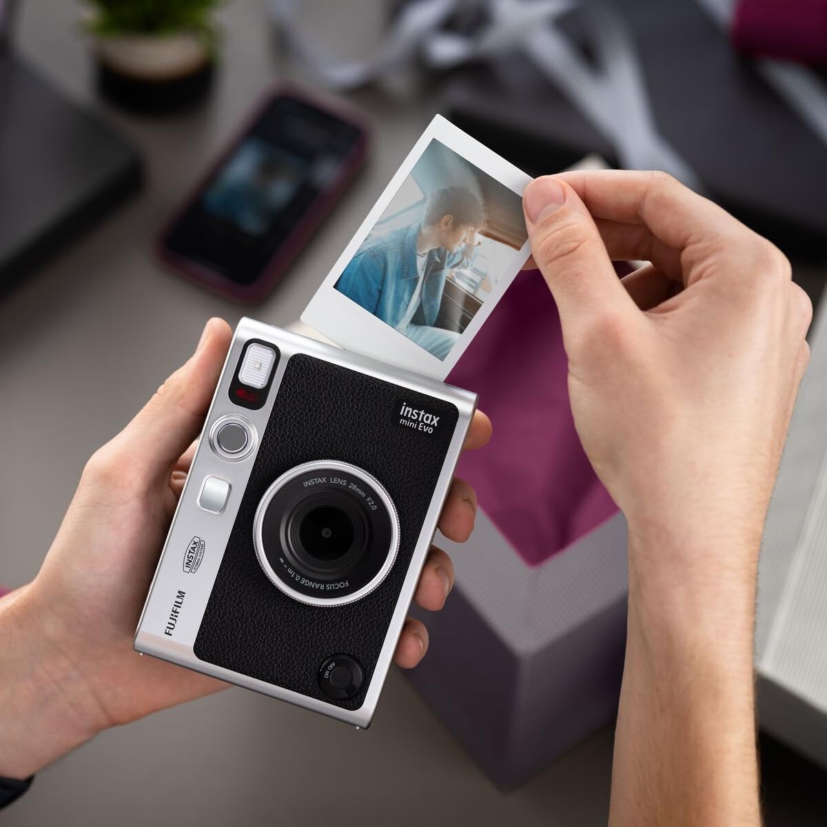 دوربین چاپ سریع هیبریدی فوجی فیلم INSTAX Mini EVO مشکی (USB-C)