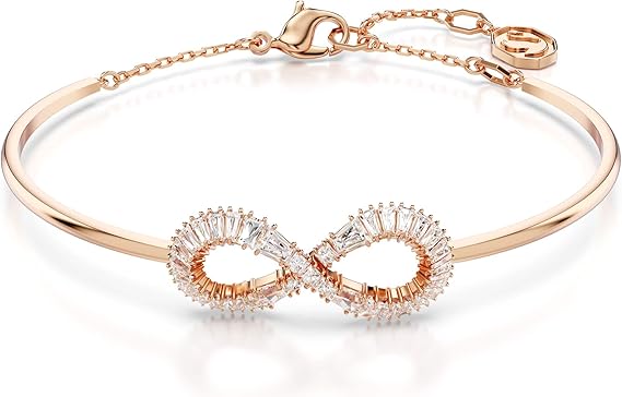 دستبند روکش طلا Swarovski طرح بی‌نهایت سفید