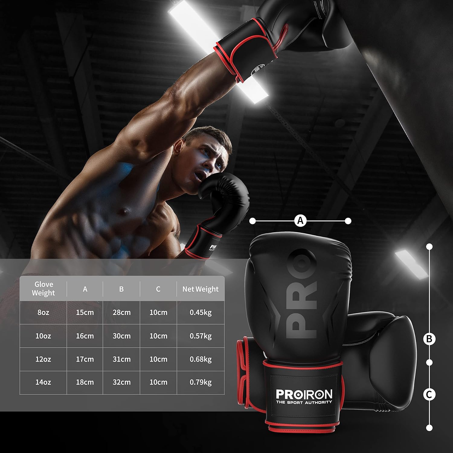 دستکش بوکس PROIRON مدل ‎PRO-QJST02-1