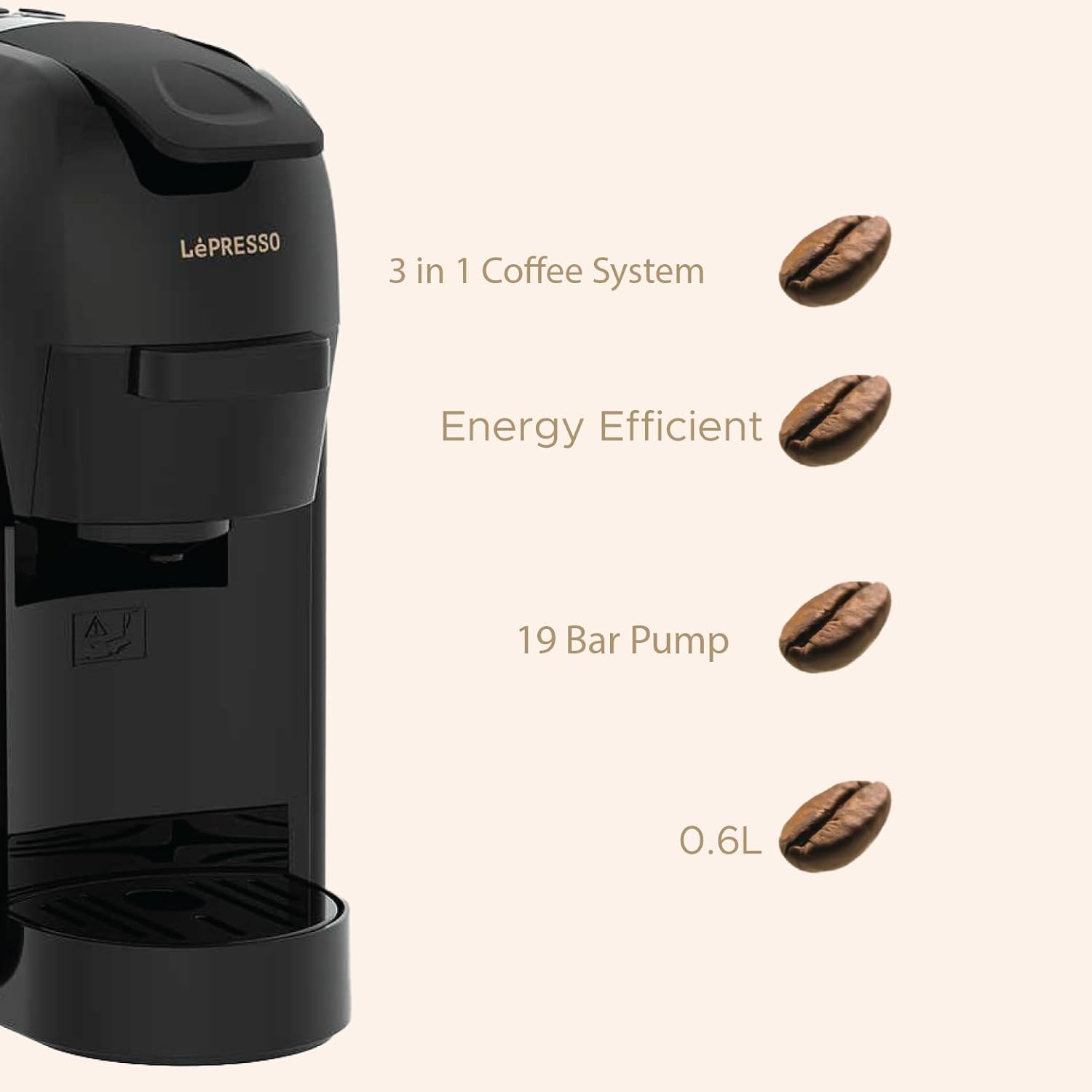 دستگاه قهوه ساز 3 در 1 LePresso Lieto مدل ‎LPLIETBK