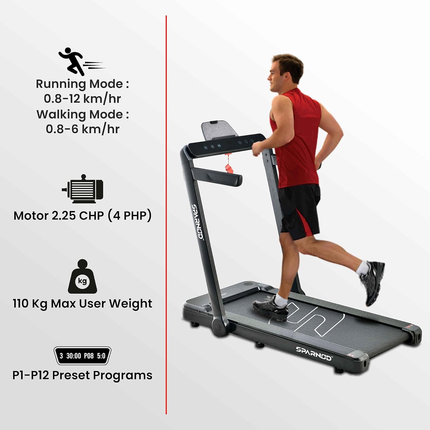 تردمیل تاشو خانگی SPARNOD FITNESS مدل ‎STH-3060