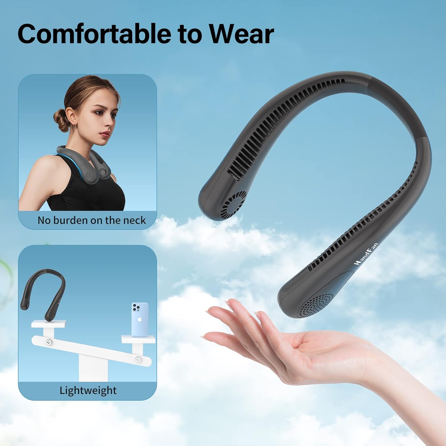 پنکه گردنی شارژی HandFan  مدل 5000mAh