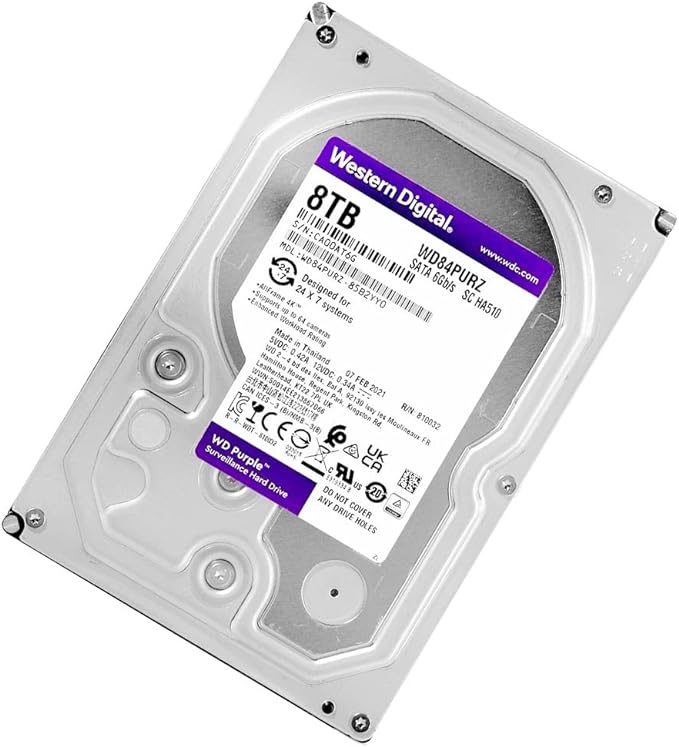 هارد اینترنال 3.5 اینچ وسترن دیجیتال Western Purple 128MB 8TB HDD پارت نامبر WD84PURZ