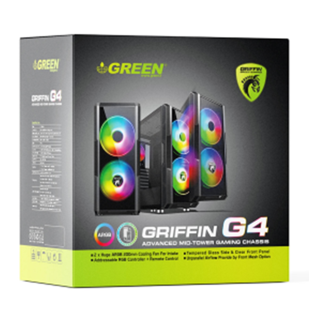 کیس کامپیوتر گیمینگ گرین مدل GRIFFIN G4