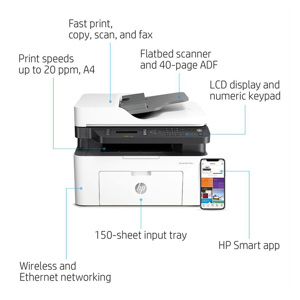 پرینتر چندکاره لیزری اچ پی مدل Laser MFP 137fnw