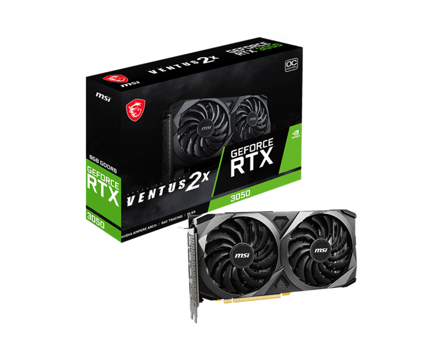 کارت گرافیک ام اس آی مدل GeForce-RTX-3050-VENTUS-2X-8G-OC حافظه 8 گیگابایت