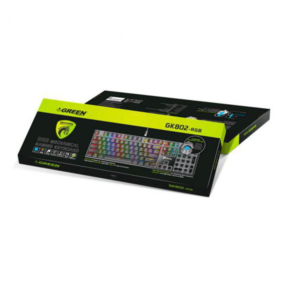 کیبورد مکانیکال گیمینگ گرین مدل GK802 RGB