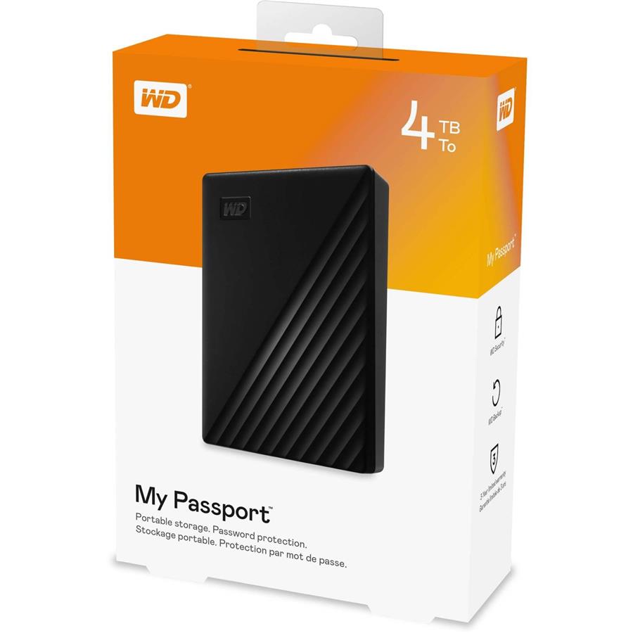 هارد اکسترنال وسترن دیجیتال مدل My Passport WDBPKJ0040BBK-WESN ظرفیت 4 ترابایت