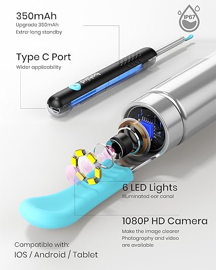 دستگاه پاک‌سازی گوش با دوربین ۱۰۸۰  BEBIRD R1