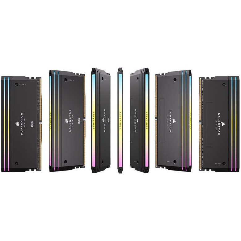 رم دسکتاپ کورسیر مدل DOMINATOR TITANIUM 6600MHz RGB BLACK CL32 ظرفیت 96 گیگابایت