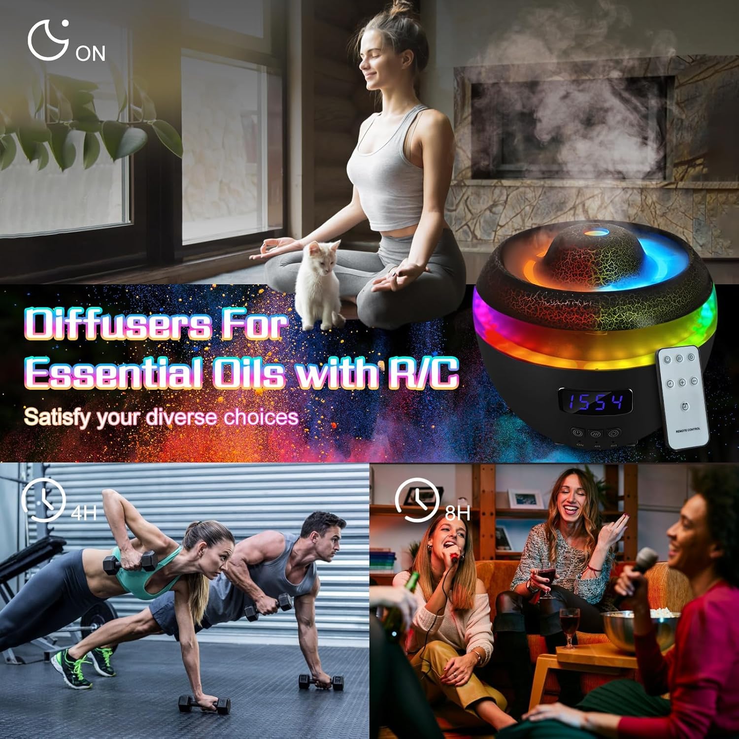 دستگاه بخور و آروماتراپی NALACAL به شکل آتشفشان مدل ‎PZ0025