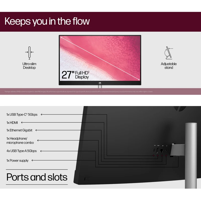 کامپیوتر همه کاره 23.8 اینچ اچ‌ پی مدل 24 CR0316nh-i3 1315U 16GB 1SSD UHD