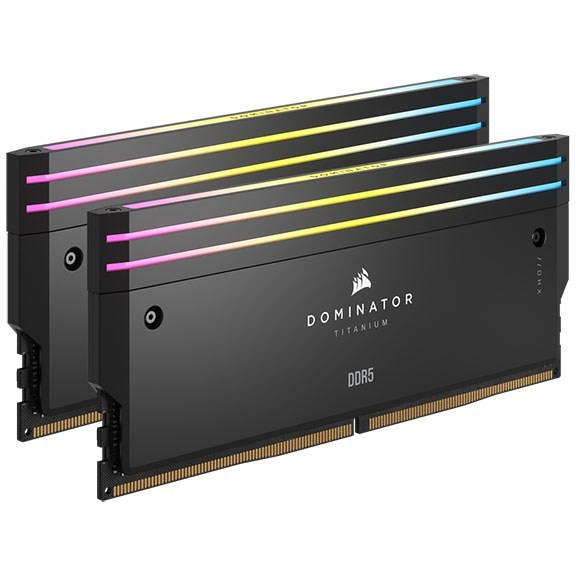 رم دسکتاپ کورسیر مدل DOMINATOR TITANIUM 6600MHz RGB BLACK CL32 ظرفیت 96 گیگابایت