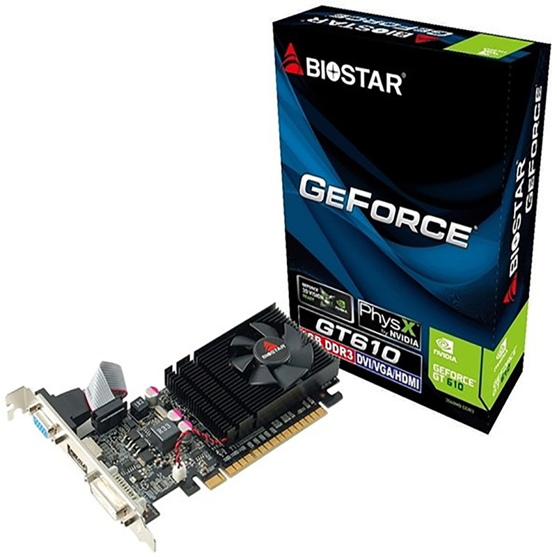 کارت گرافیک BIOSTAR بایوستار مدل GT 610 با حافظه 2 گیگابایت