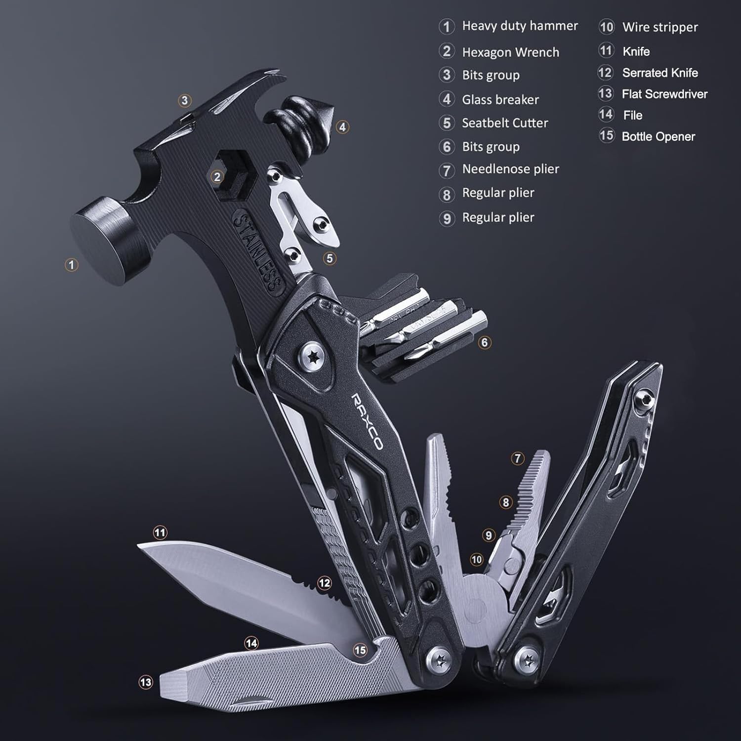 چکش مینی چند کاره ۱۵ در ۱ RAXCO