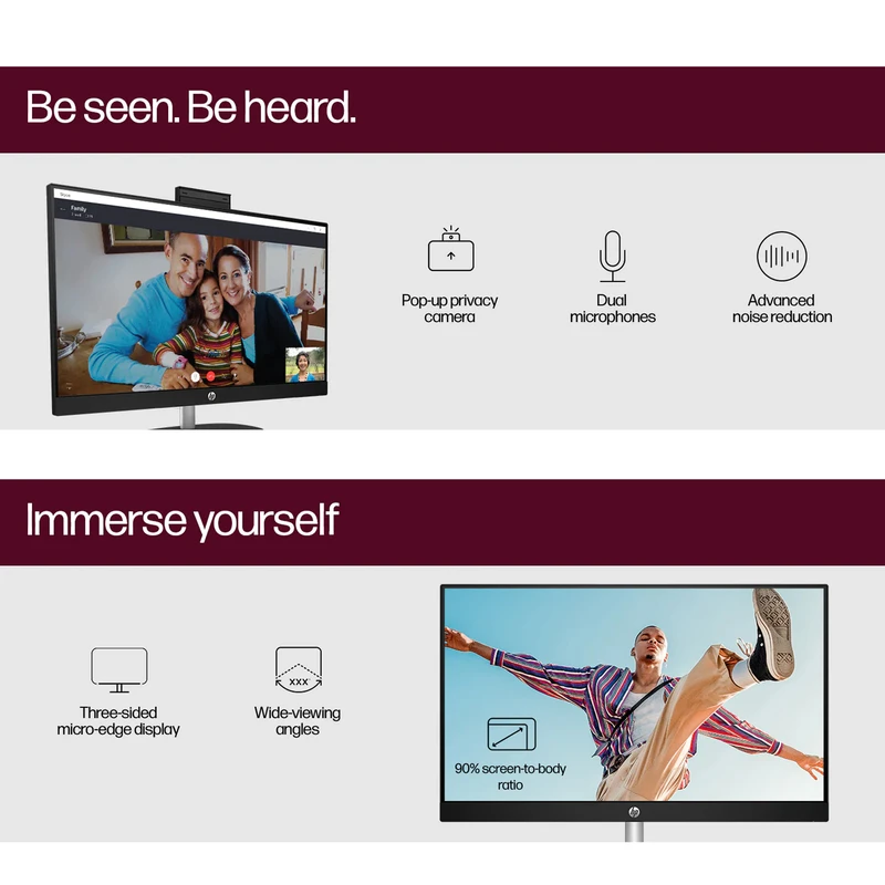 کامپیوتر همه کاره 23.8 اینچ اچ‌ پی مدل 24 CR0316nh-i3 1315U 16GB 1SSD UHD