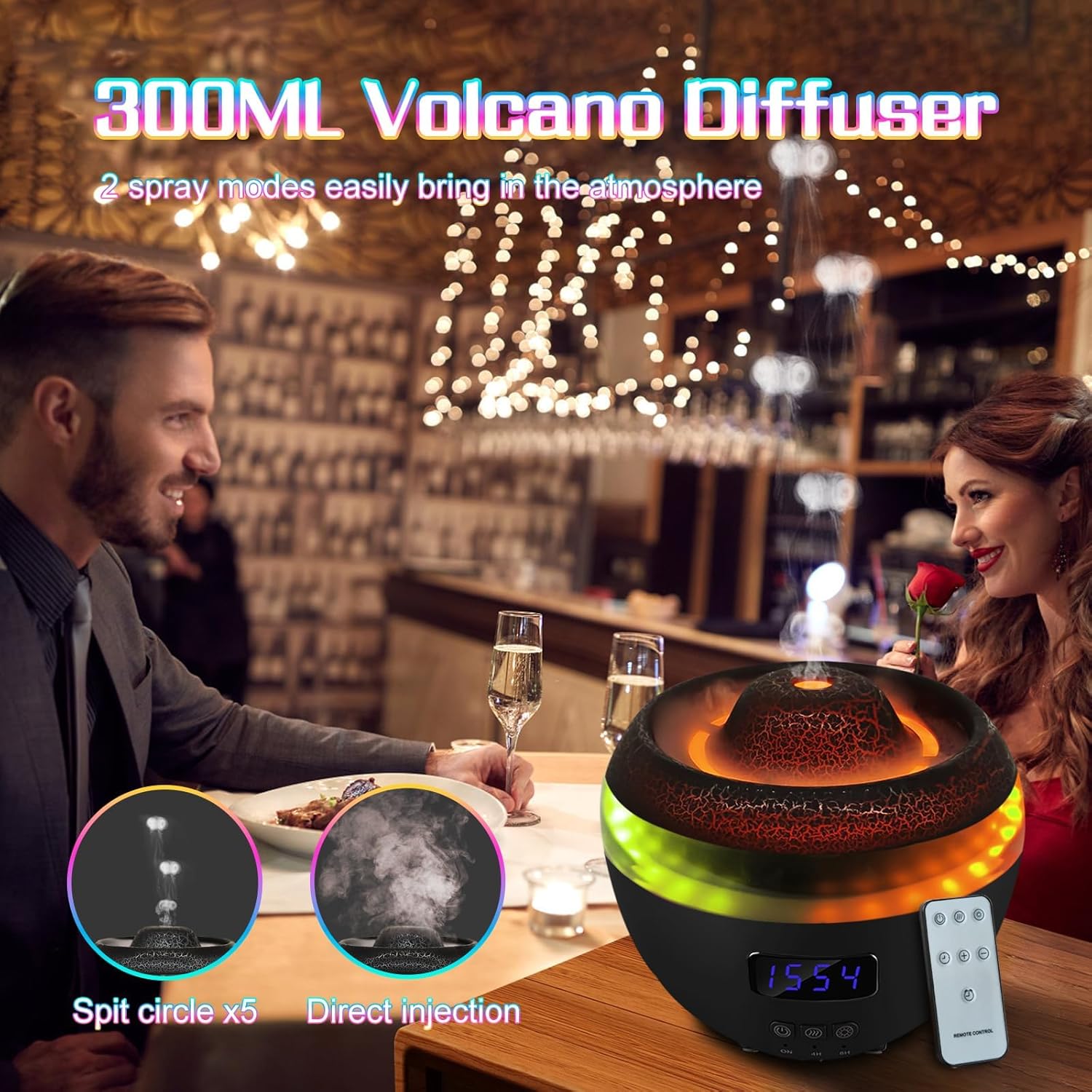 دستگاه بخور و آروماتراپی NALACAL به شکل آتشفشان مدل ‎PZ0025