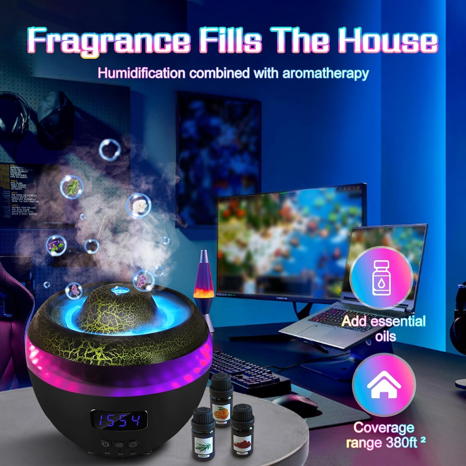 دستگاه بخور و آروماتراپی NALACAL به شکل آتشفشان مدل ‎PZ0025