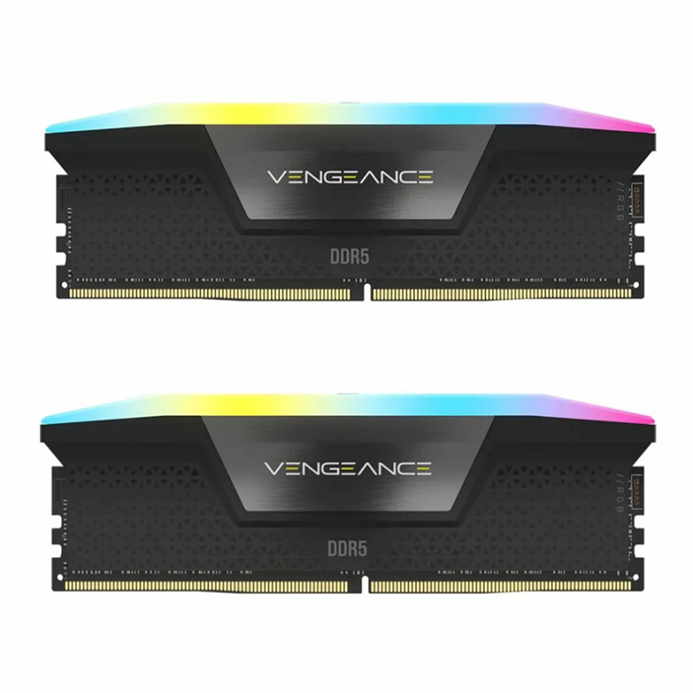 رم دو کاناله corsair  کورسیر مدل VENGEANCE RGB حافظه 64 گیگابایت فرکانس 5200 مگاهرتز