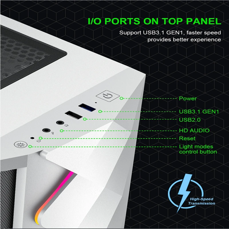 کیس کامپیوتر گیم مکس مدل Diamond White-GAMING-Animation i5 13400F