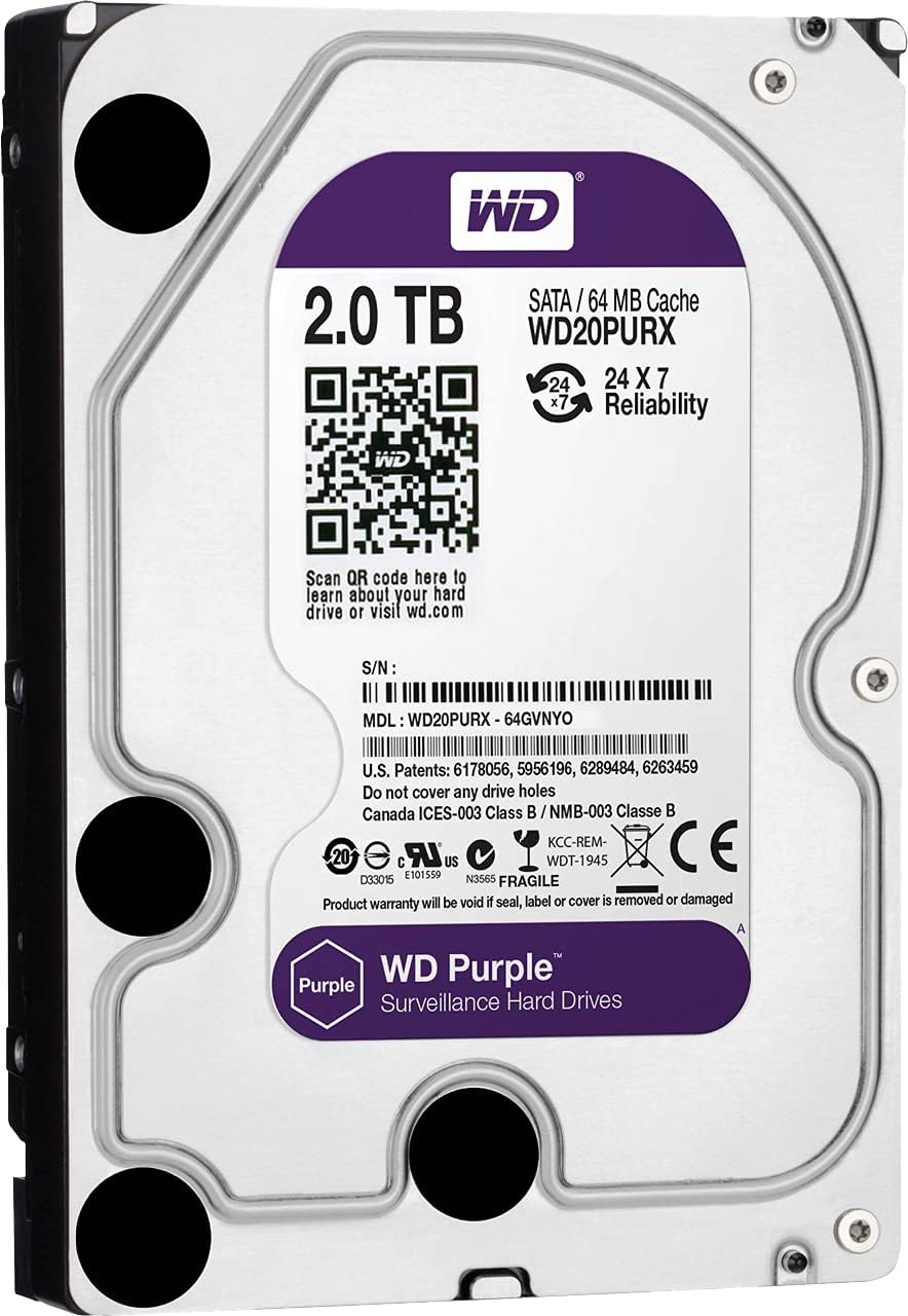 هارد اینترنال 3.5 اینچ وسترن دیجیتال Western Digital Purple 2TB 64MB 5400RPM HDD