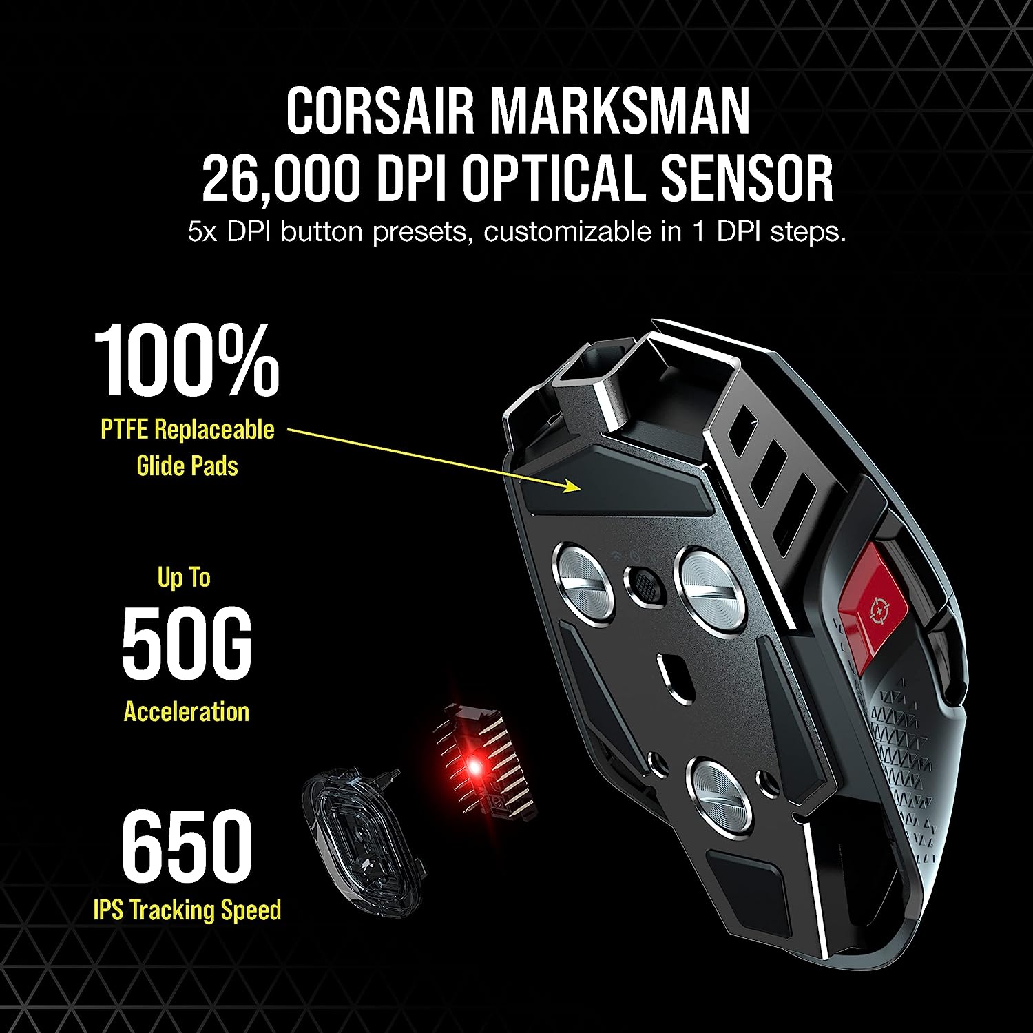 موس گیمینگ کورسیر  CORSAIR M65 RGB ULTRA Tunable FPS Gaming Mouse