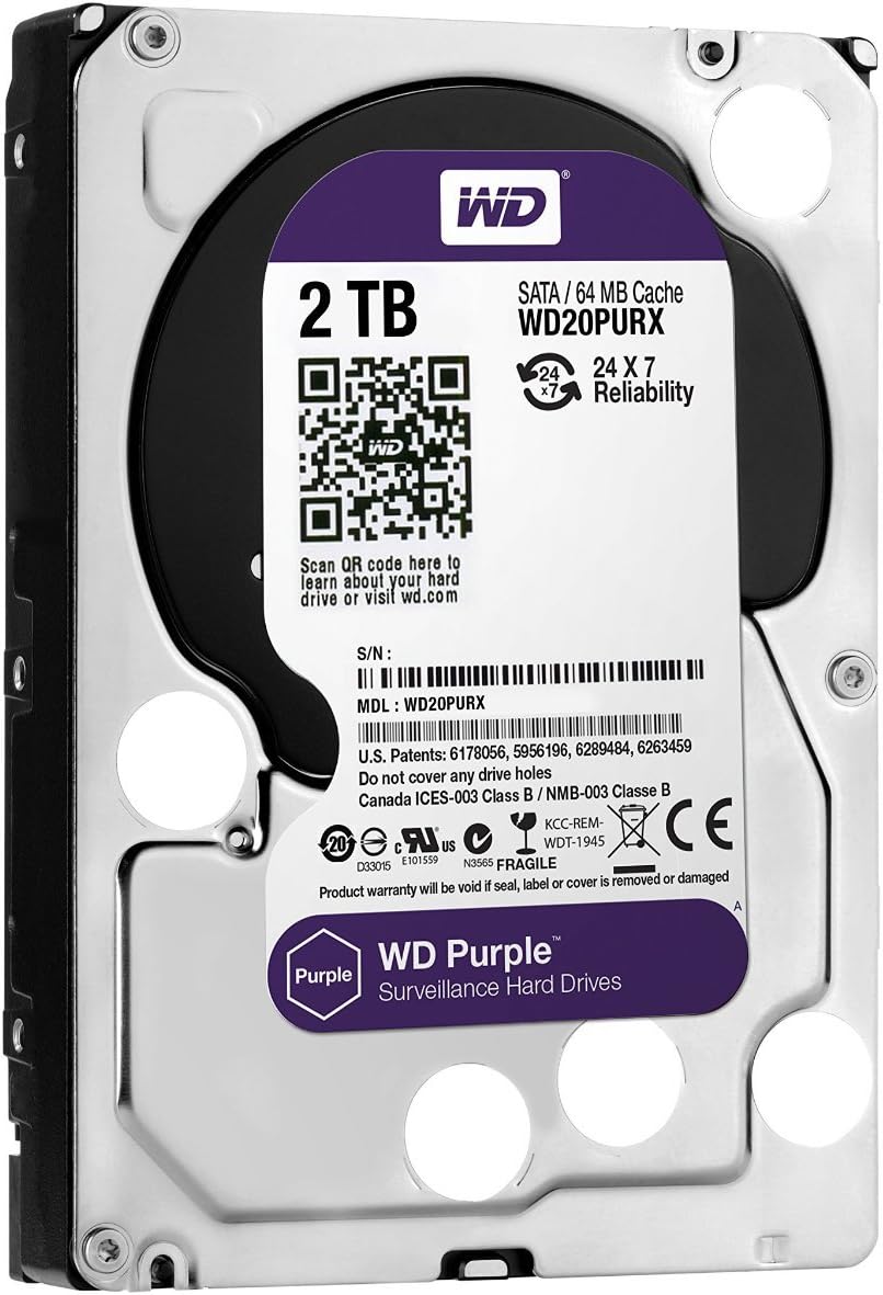 هارد اینترنال 3.5 اینچ وسترن دیجیتال Western Digital Purple 2TB 64MB 5400RPM HDD