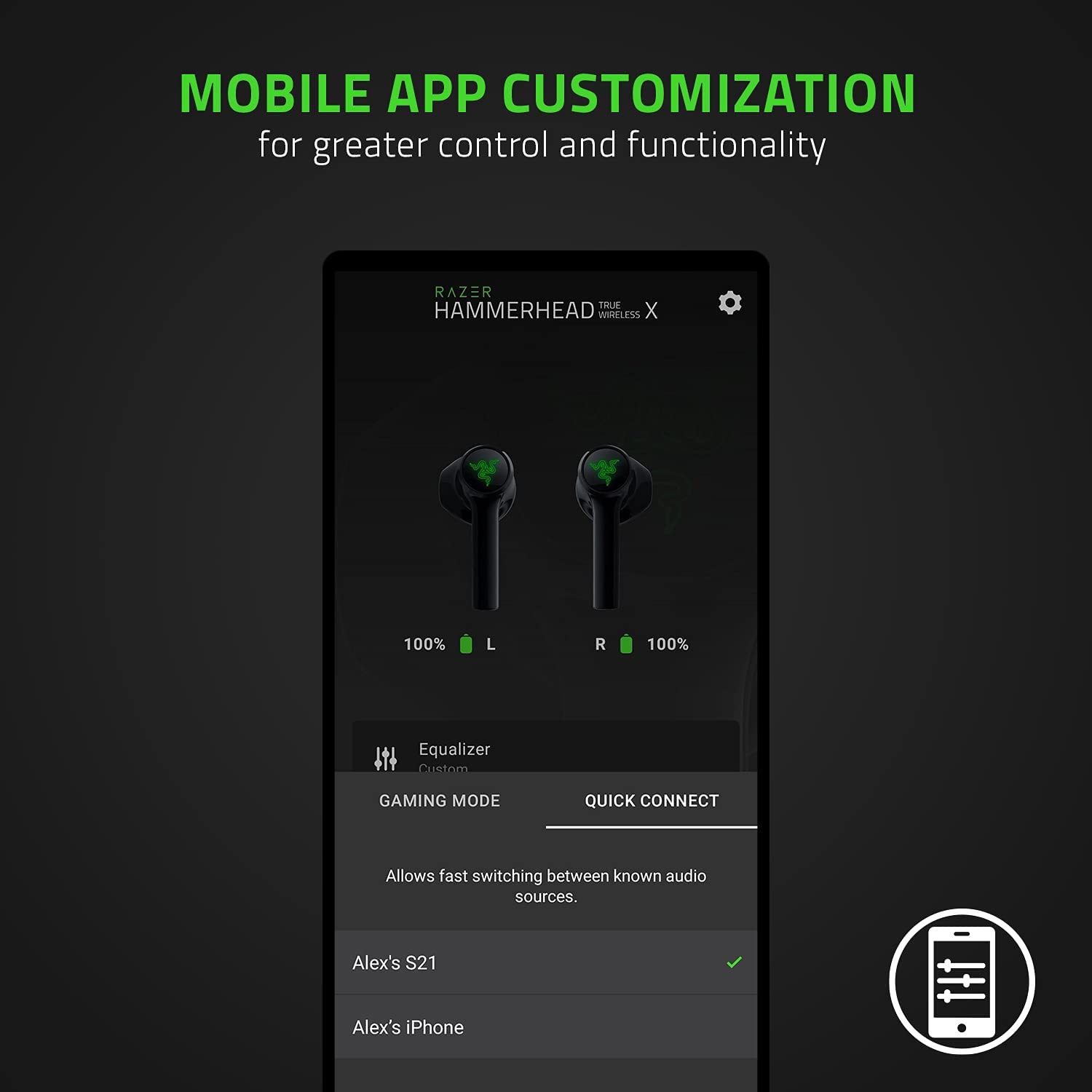 ایرباد Razer ریزر مدل hammerhead true wireless X