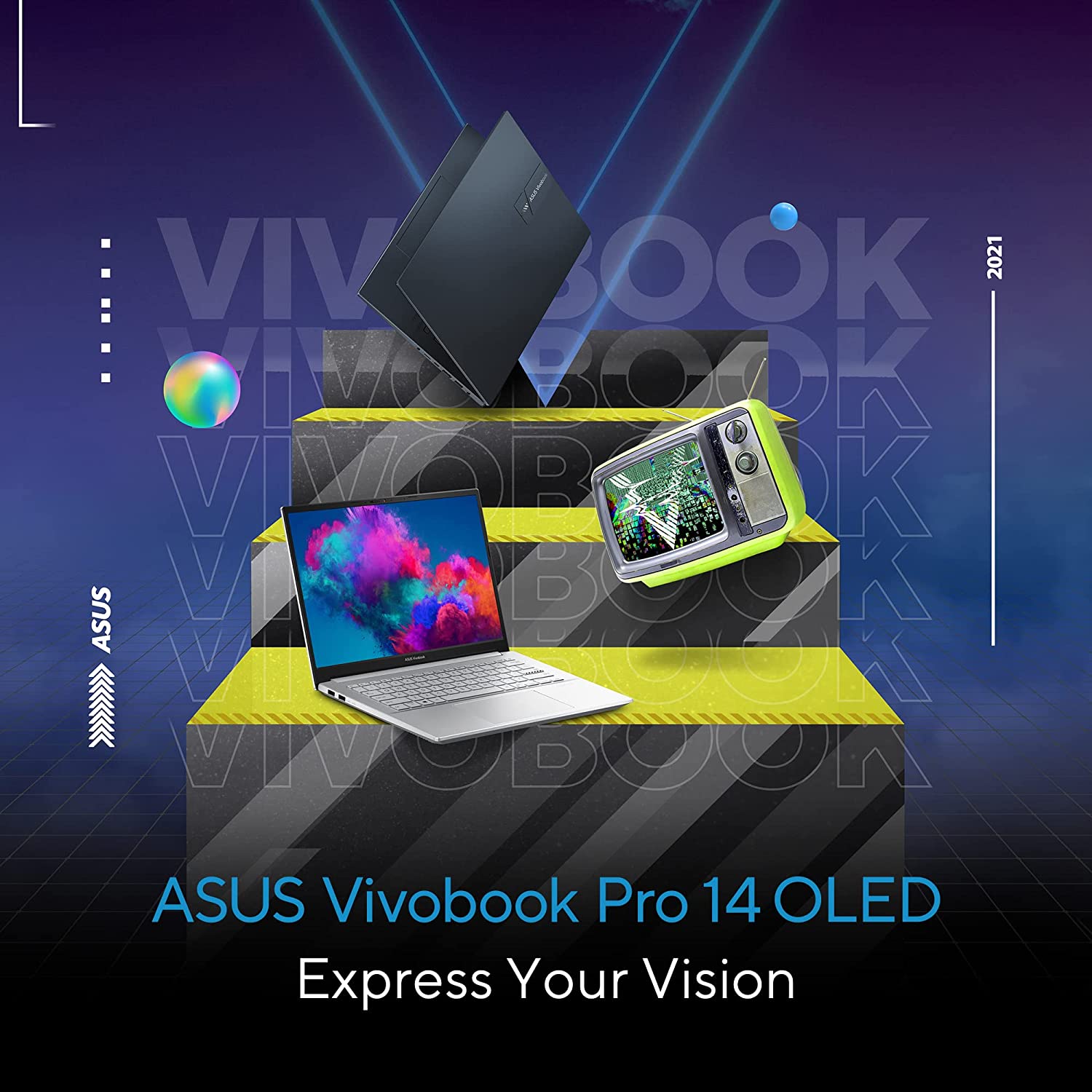 لپ تاپ 16 اینچی ASUS ایسوس مدل VivoBook Pro 16X M7600QE-A R5 (5600H)-16GB-512GB-4GB RTX 3050TI-OLED