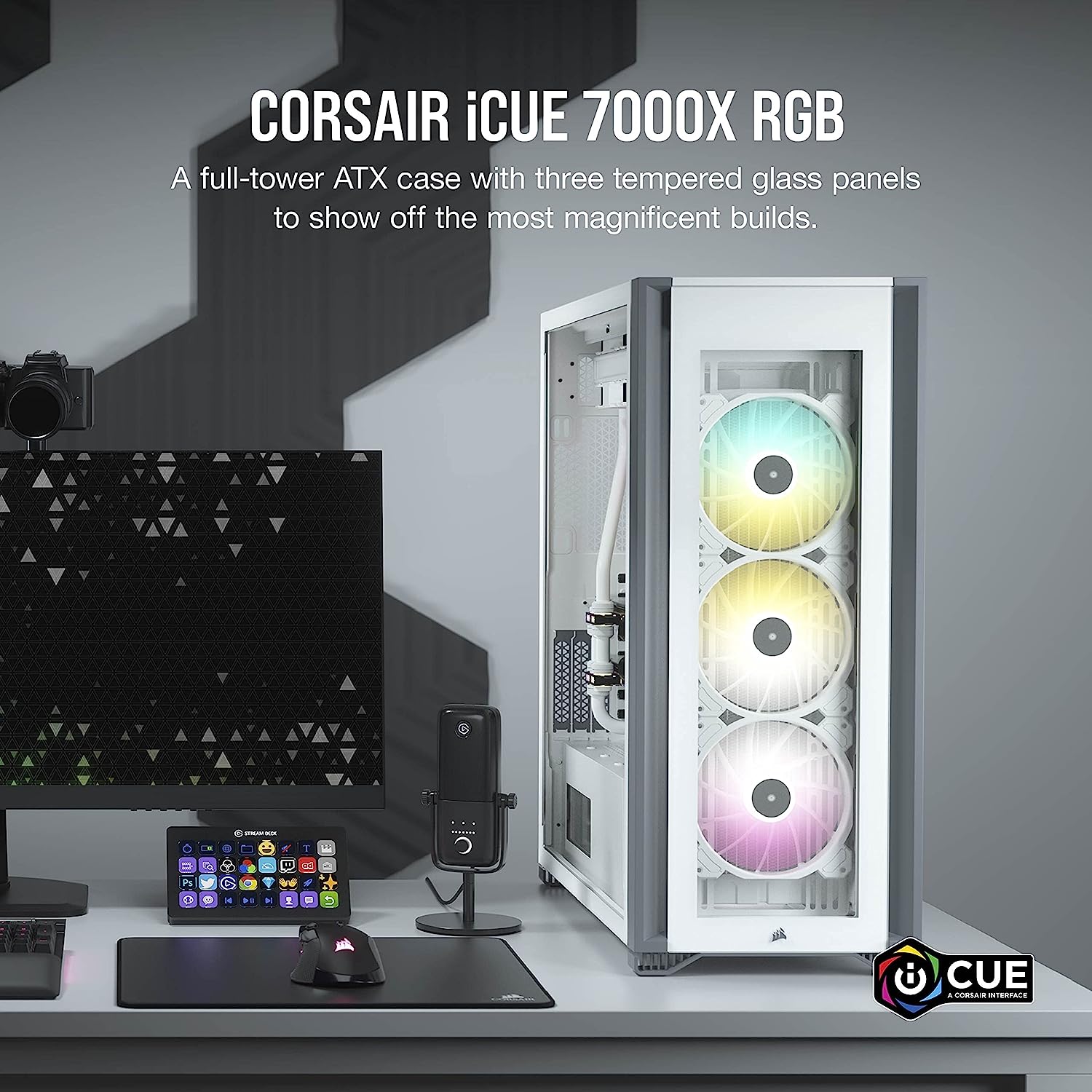 کیس کورسیر Corsair iCUE 7000X RGB White Tempered Glass Full-Tower ATX