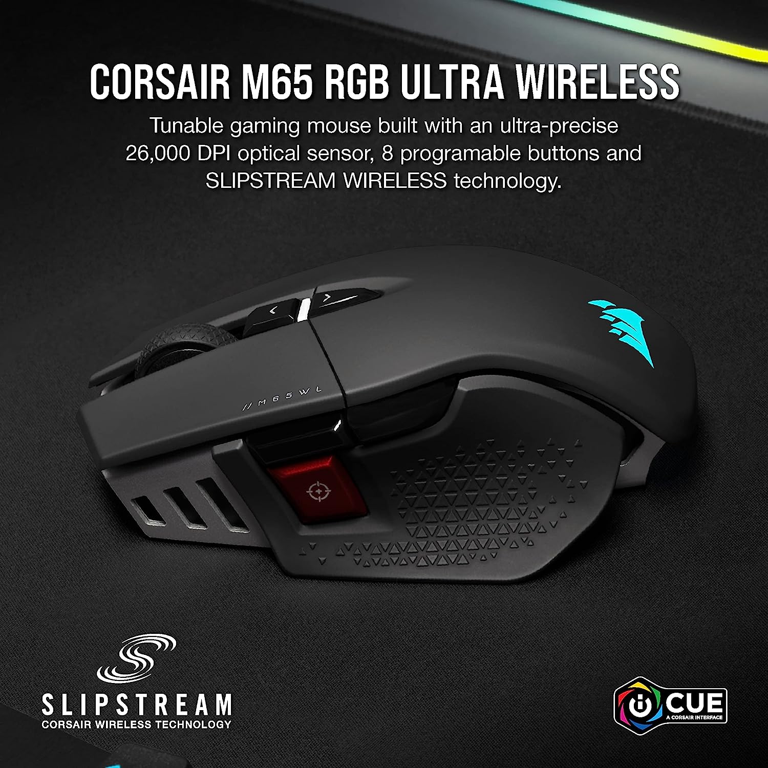 موس گیمینگ کورسیر  CORSAIR M65 RGB ULTRA Tunable FPS Gaming Mouse